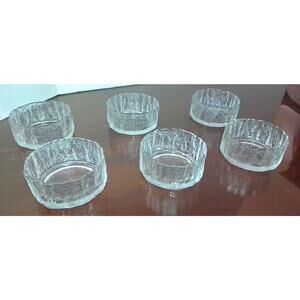 Vintage Hoya Crystal Ice Salad Dessert Bowls Set of 6